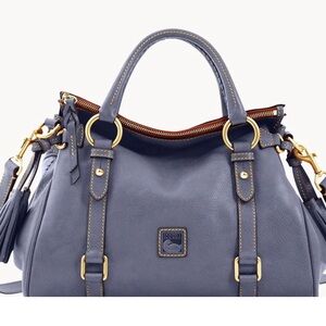 Dooney & Bourke Steel  Blue Leather Floretine Satchel